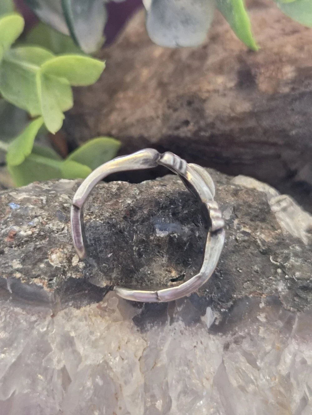 Heavy Vintage Sterling Silver Airforce Ring Size 11 Adjustable Sterling Silver
